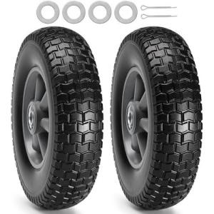 image:image2Pack VEVOR 10Inch Solid Rubber Tires and Wheels 4103504 Flat Free Tubeless Tires and Wheels with 58 Axle Bore Hole Offset Hub Perfect for Hand Truck Utility Cart Dolly Garden TrailerPolypropylene wheel hub