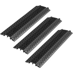 image:imageVEVOR 3 PCs Drop Over Cable Cover Ramp 2000 lbsaxle Load Capacity Heavy Duty Cable Hose Protector Ramp Floor Cord Cover for High Walking Traffic Areas Indoor Outdoor Home Office Warehouse SchoolMedium3PACK