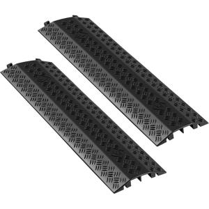 image:imageVEVOR 3 PCs Drop Over Cable Cover Ramp 2000 lbsaxle Load Capacity Heavy Duty Cable Hose Protector Ramp Floor Cord Cover for High Walking Traffic Areas Indoor Outdoor Home Office Warehouse SchoolMedium2PACK