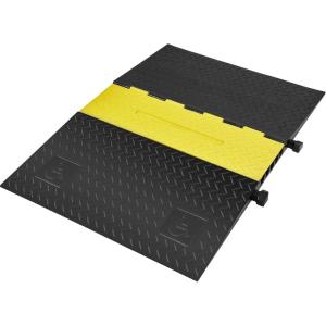image:imageVEVOR 4 Pack of 1Channel Rubber Cable Protector Ramps Heavy Duty 18000Lbs Load Capacity Cable Wire Cord Cover Ramp Speed Bump Driveway Hose Cable Ramp Protective Cover5 Channel1PC