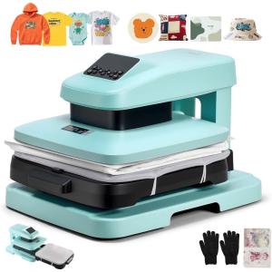 image:imageVEVOR Auto Heat Press Machine 15 x 15 inch TShirt Press Machine with Auto Release and Adjustable Pressure Digital Display Rapid Heating for Sublimation Vinyl Heat Transfer Projects PinkGreen