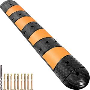 image:imageVEVOR Rubber Speed Bump 2 Pack  6 FT Heavy Duty 22000 lbs Capacity for Road amp Driveway 728 x 122 x 22 Modular Traffic Hump 2 Channel Floor Cord Cover for Asphalt Concrete Gravel1 Pack  Cap