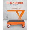 image:imageVEVOR 1100 LBS Hydraulic Lift Table Cart with 11354 Lift Range Hydraulic Scissor Cart with NonSlip Pad amp 4 Wheels Manual Single Scissor Lift for Material Handling and Transportation