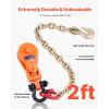 image:imageVEVOR 2 Ton Snatch Block with G80 Chain Swivel Shackle 3 Sheave for 38 Wire Rope Snatch Block Pulley for Towing and Recovery Applications on Flatbed Tow Truck Rollback Wrecker Car Carrier Cableorange