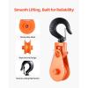 image:imageVEVOR 2 Ton Snatch Block with Swivel Hook 3 Sheave 38 Inch Wire Rope Heavy Duty Snatch Block Pulley 4400 lbs for Towing and Recovery Operations on Tow Truck Rollback Wrecker Car Hauler Winchesorange
