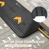 image:imageVEVOR 3 Rise Rubber Threshold Ramp 356 Wide Wheelchair Ramp Doorway Natural Curb Ramp 33069Lbs Load Capacity NonSlip Textured Surface Rubber Curb Ramp for Wheelchair and ScooterBlack