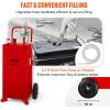 image:imageVEVOR 30 Gallon Fuel Caddy Gas Storage Tank amp 4 Wheels with Manual Transfer Pump Gasoline Diesel Fuel Container for Cars Lawn Mowers ATVs Boats More YellowRed