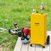 image:imageVEVOR 30 Gallon Fuel Caddy Gas Storage Tank amp 4 Wheels with Manual Transfer Pump Gasoline Diesel Fuel Container for Cars Lawn Mowers ATVs Boats More YellowYellow