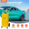 image:imageVEVOR 30 Gallon Fuel Caddy Gas Storage Tank amp 4 Wheels with Manual Transfer Pump Gasoline Diesel Fuel Container for Cars Lawn Mowers ATVs Boats More YellowYellow