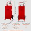 image:imageVEVOR 30 Gallon Fuel Caddy Gas Storage Tank amp 4 Wheels with Manual Transfer Pump Gasoline Diesel Fuel Container for Cars Lawn Mowers ATVs Boats More YellowRed