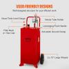 image:imageVEVOR 30 Gallon Fuel Caddy Gas Storage Tank amp 4 Wheels with Manual Transfer Pump Gasoline Diesel Fuel Container for Cars Lawn Mowers ATVs Boats More YellowRed