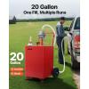 image:imageVEVOR 30 Gallon Gas Caddy  Portable Fuel Storage Tank with 2 Wheels amp Manual Transfer Pump Diesel amp Gasoline Fuel Container for Cars Lawn Mowers ATVs Boats Black20 Gallon