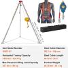 image:imageVEVOR Confined Space Tripod Kit 1800 lbs Winch Confined Space Tripod 7 Legs and 98 Cable Confined Space Rescue Tripod 328 Fall Protection Harness Storage Bag for Traditional Confined Spaces1800lbs 98ft w Harness