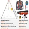 image:imageVEVOR Confined Space Tripod Kit 1800 lbs Winch Confined Space Tripod 7 Legs and 98 Cable Confined Space Rescue Tripod 328 Fall Protection Harness Storage Bag for Traditional Confined Spaces2600lbs 98ft w Blower Gas detector