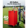 image:imageVEVOR Fuel Caddy 35 Gallon Gas Storage Tank on 4 Wheels with Manual Transfer Pump Gasoline Diesel Fuel Container for Cars Lawn Mowers ATVs Boats amp More RedRed