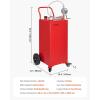 image:imageVEVOR Fuel Caddy 35 Gallon Gas Storage Tank on 4 Wheels with Manual Transfer Pump Gasoline Diesel Fuel Container for Cars Lawn Mowers ATVs Boats amp More RedRed