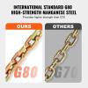 image:imageVEVOR G80 Transport Binder Chain 516 x 142 Tow Chain with Clevis Grab Hooks 4900 lbs Safe Working Load Heavy Duty Trailer Logging Chain for Transporting Towing Truck Tie Down Binding Equipment1 Pack