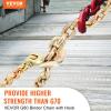 image:imageVEVOR G80 Transport Binder Chain 516 x 142 Tow Chain with Clevis Grab Hooks 4900 lbs Safe Working Load Heavy Duty Trailer Logging Chain for Transporting Towing Truck Tie Down Binding Equipment1 Pack