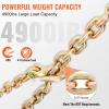 image:imageVEVOR G80 Transport Binder Chain 516 x 142 Tow Chain with Clevis Grab Hooks 4900 lbs Safe Working Load Heavy Duty Trailer Logging Chain for Transporting Towing Truck Tie Down Binding Equipment1 Pack