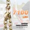 image:imageVEVOR G80 Transport Binder Chain 516 x 142 Tow Chain with Clevis Grab Hooks 4900 lbs Safe Working Load Heavy Duty Trailer Logging Chain for Transporting Towing Truck Tie Down Binding Equipment1 Pack
