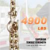 image:imageVEVOR G80 Transport Binder Chain 516 x 142 Tow Chain with Clevis Grab Hooks 4900 lbs Safe Working Load Heavy Duty Trailer Logging Chain for Transporting Towing Truck Tie Down Binding Equipment1 Pack