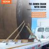 image:imageVEVOR G80 Transport Binder Chain 516 x 142 Tow Chain with Clevis Grab Hooks 4900 lbs Safe Working Load Heavy Duty Trailer Logging Chain for Transporting Towing Truck Tie Down Binding Equipment1 Pack