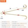 image:imageVEVOR G80 V Bridle Chain 516 x 3 Towing Chain Bridle with R Hooks T Hooks J Hooks and Grab Hooks Transport Tow Chain Bridle with 10800 lbs Safe Working Load for Flatbed Truck Wrecker Recovery516Inch x 2FT