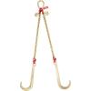 image:imageVEVOR G80 V Bridle Chain 516 x 3 Towing Chain Bridle with R Hooks T Hooks J Hooks and Grab Hooks Transport Tow Chain Bridle with 10800 lbs Safe Working Load for Flatbed Truck Wrecker Recovery516Inch x 2FT