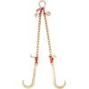 image:imageVEVOR G80 V Bridle Chain 516 x 3 Towing Chain Bridle with R Hooks T Hooks J Hooks and Grab Hooks Transport Tow Chain Bridle with 10800 lbs Safe Working Load for Flatbed Truck Wrecker Recovery38Inch x 2FT