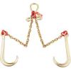 image:imageVEVOR G80 V Bridle Chain 516 x 3 Towing Chain Bridle with R Hooks T Hooks J Hooks and Grab Hooks Transport Tow Chain Bridle with 10800 lbs Safe Working Load for Flatbed Truck Wrecker Recovery516Inch x 2FT