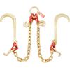 image:imageVEVOR G80 V Bridle Chain 516 x 3 Towing Chain Bridle with R Hooks T Hooks J Hooks and Grab Hooks Transport Tow Chain Bridle with 10800 lbs Safe Working Load for Flatbed Truck Wrecker Recovery38Inch x 2FT