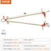 image:imageVEVOR G80 V Bridle Chain 516 x 3 Towing Chain Bridle with R Hooks T Hooks J Hooks and Grab Hooks Transport Tow Chain Bridle with 10800 lbs Safe Working Load for Flatbed Truck Wrecker Recovery516Inch x 3FT