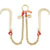 image:imageVEVOR G80 V Bridle Chain 516 x 3 Towing Chain Bridle with R Hooks T Hooks J Hooks and Grab Hooks Transport Tow Chain Bridle with 10800 lbs Safe Working Load for Flatbed Truck Wrecker Recovery516Inch x 2FT