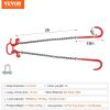 image:imageVEVOR G80 V Bridle Chain 516 x 3 Towing Chain Bridle with R Hooks T Hooks J Hooks and Grab Hooks Transport Tow Chain Bridle with 10800 lbs Safe Working Load for Flatbed Truck Wrecker Recovery38Inch x 3FT