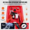 image:imageVEVOR Portable Diesel Tank 116 Gallon Capacity amp 10 GPM Flow Rate Diesel Fuel with 12V Electric Transfer Pump and 131ft Rubber Hose PE Transfer Tank for Easy Fuel Transportation GrayRed2