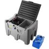 image:imageVEVOR Portable Diesel Tank 58 Gallon Capacity amp 10 GPM Flow Rate Fuel Tank with 12V Electric Transfer Pump and 131ft Rubber Hose PE Diesel Transfer Tank for Easy Fuel Transportation RedGray