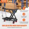 image:imageVEVOR TFD80 Hydraulic Lift Table Cart 1760lbs Capacity 59 with 4 Wheels and NonSlip Pad for Material Handling and Transportation OrangeBlack