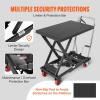 image:imageVEVOR TFD80 Hydraulic Lift Table Cart 1760lbs Capacity 59 with 4 Wheels and NonSlip Pad for Material Handling and Transportation OrangeBlack