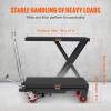 image:imageVEVOR TFD80 Hydraulic Lift Table Cart 1760lbs Capacity 59 with 4 Wheels and NonSlip Pad for Material Handling and Transportation OrangeBlack