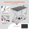 image:imageVEVOR TFD80 Hydraulic Lift Table Cart 1760lbs Capacity 59 with 4 Wheels and NonSlip Pad for Material Handling and Transportation OrangeGray