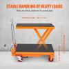 image:imageVEVOR TFD80 Hydraulic Lift Table Cart 1760lbs Capacity 59 with 4 Wheels and NonSlip Pad for Material Handling and Transportation OrangeOrange