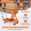 image:imageVEVOR TFD80 Hydraulic Lift Table Cart 1760lbs Capacity 59 with 4 Wheels and NonSlip Pad for Material Handling and Transportation OrangeOrange