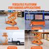 image:imageVEVOR TFD80 Hydraulic Lift Table Cart 1760lbs Capacity 59 with 4 Wheels and NonSlip Pad for Material Handling and Transportation OrangeOrange
