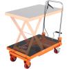 image:imageVEVOR TFD80 Hydraulic Lift Table Cart 1760lbs Capacity 59 with 4 Wheels and NonSlip Pad for Material Handling and Transportation OrangeOrange