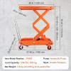 image:imageVEVOR TFD80 Hydraulic Lift Table Cart 1760lbs Capacity 59 with 4 Wheels and NonSlip Pad for Material Handling and Transportation OrangeOrange