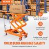 image:imageVEVOR TFD80 Hydraulic Lift Table Cart 1760lbs Capacity 59 with 4 Wheels and NonSlip Pad for Material Handling and Transportation OrangeOrange