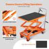 image:imageVEVOR TFD80 Hydraulic Lift Table Cart 1760lbs Capacity 59 with 4 Wheels and NonSlip Pad for Material Handling and Transportation OrangeOrange