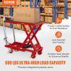image:imageVEVOR TFD80 Hydraulic Lift Table Cart 1760lbs Capacity 59 with 4 Wheels and NonSlip Pad for Material Handling and Transportation OrangeRed
