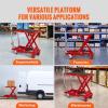 image:imageVEVOR TFD80 Hydraulic Lift Table Cart 1760lbs Capacity 59 with 4 Wheels and NonSlip Pad for Material Handling and Transportation OrangeRed