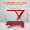 image:imageVEVOR TFD80 Hydraulic Lift Table Cart 1760lbs Capacity 59 with 4 Wheels and NonSlip Pad for Material Handling and Transportation OrangeRed